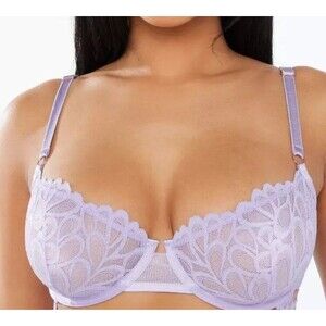 Savage X Fenty Savage Not Sorry Lace Balconette Bra 42992 Lavender Size 36DD‎